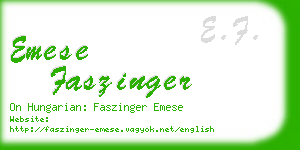 emese faszinger business card